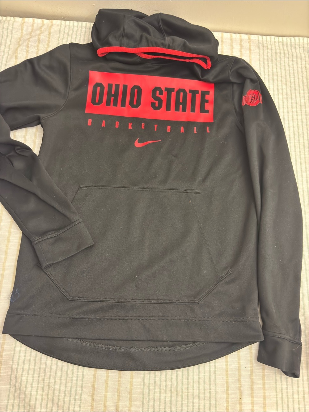 Nike Black and Red Ohio State Basketball Pullover Hoodie
